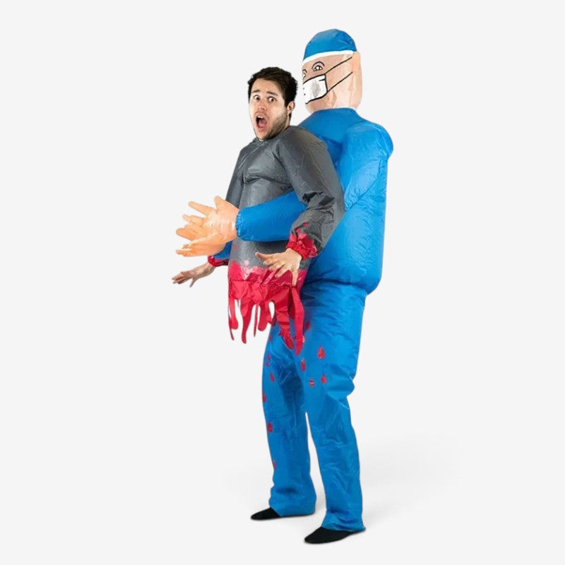 Inflatable Surgeon Halloween Costume with Ghost