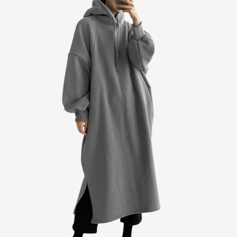 Manon – Lange Hoodie met Verstelbaar Trekkoord en Losse Pasvorm Velani