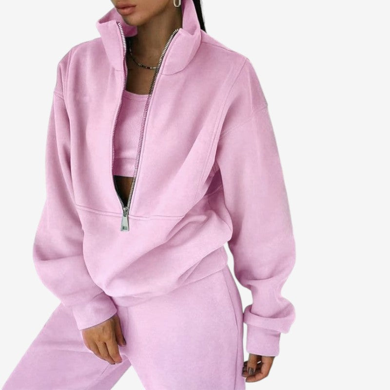 Women’s Zip Up Hoodie Trousers Set Oversized Fit