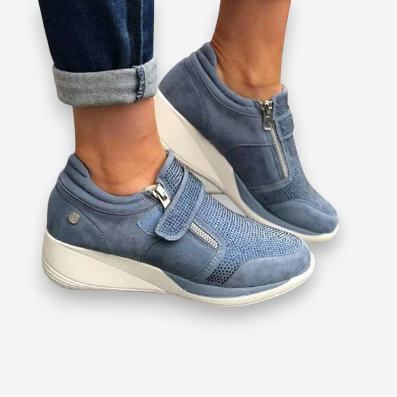 Nina – Round Toe Shoes with Zipper Design