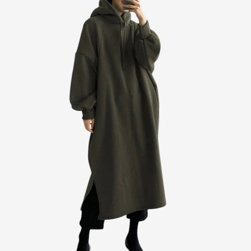 Manon – Lange Hoodie met Verstelbaar Trekkoord en Losse Pasvorm Velani