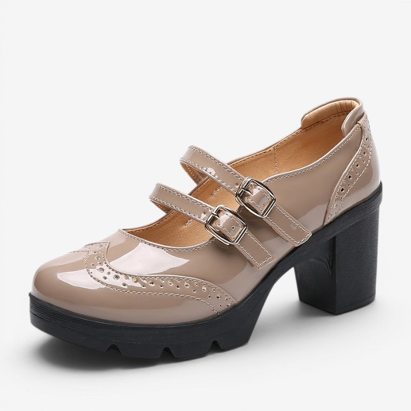 Women's High Heel Double Buckle Sandals