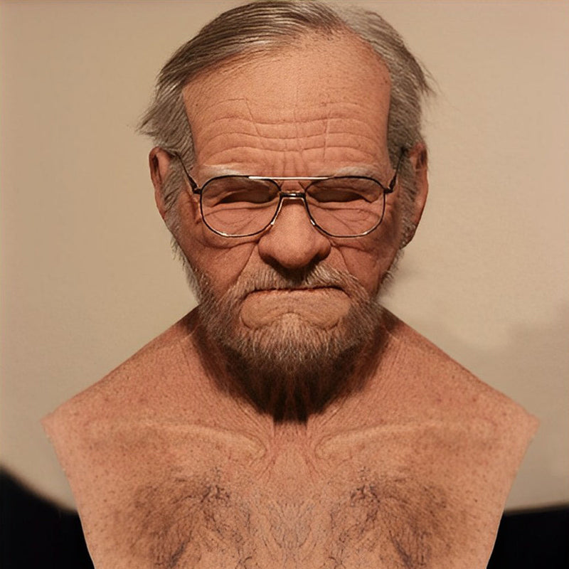 Realistic Old Man Mask for Halloween Fun