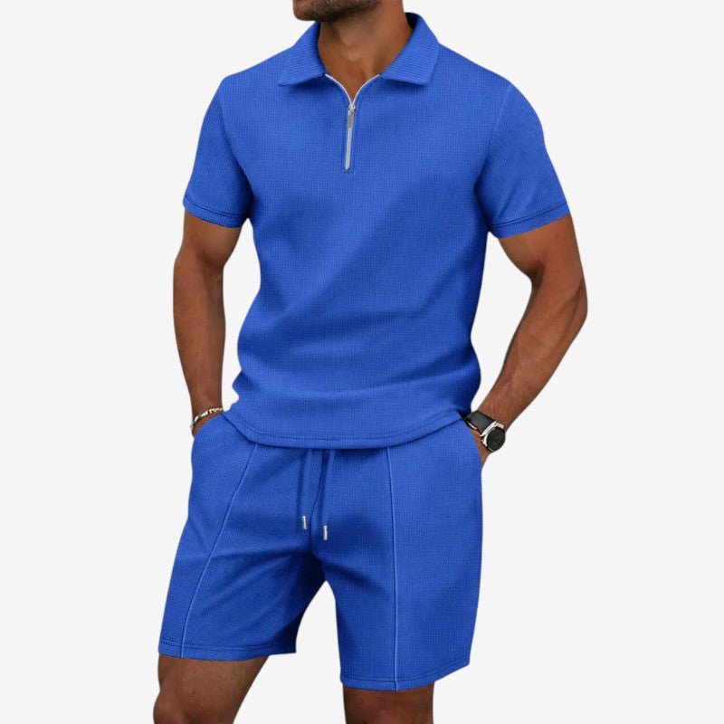 Men's Short Sleeve Polo and Shorts Set