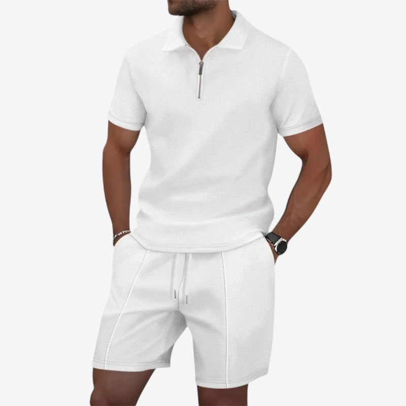 Men's Short Sleeve Polo and Shorts Set