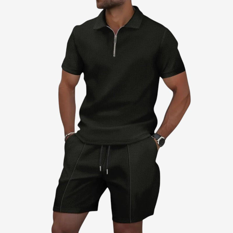 Men's Short Sleeve Polo and Shorts Set