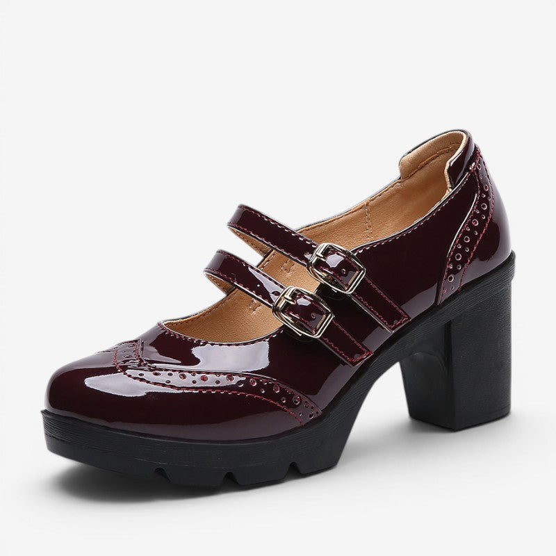 Women's High Heel Double Buckle Sandals