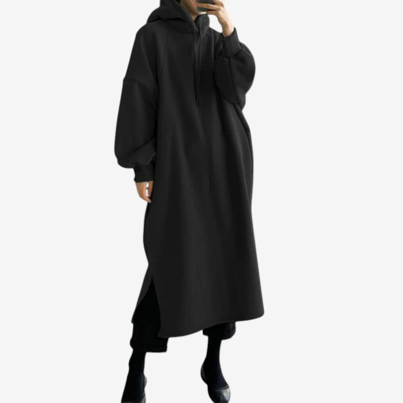 Manon – Lange Hoodie met Verstelbaar Trekkoord en Losse Pasvorm Velani