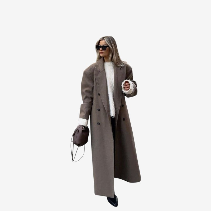 Ashley – Jas met Reverskraag Lang Model Doorknoopsluiting en Lange Mouwen Velani