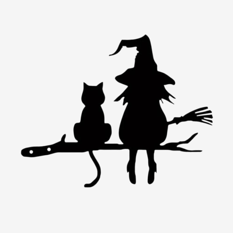 Witch and Cat Garden Silhouette Ornament