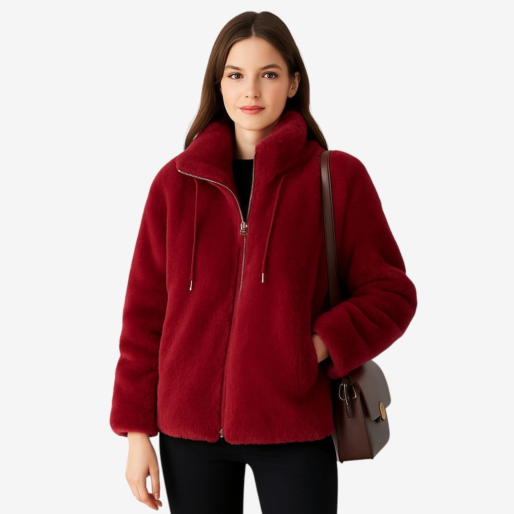 Nolan – Fleecegevoerde Jas met Opstaande Kraag en Ritssluiting Velani