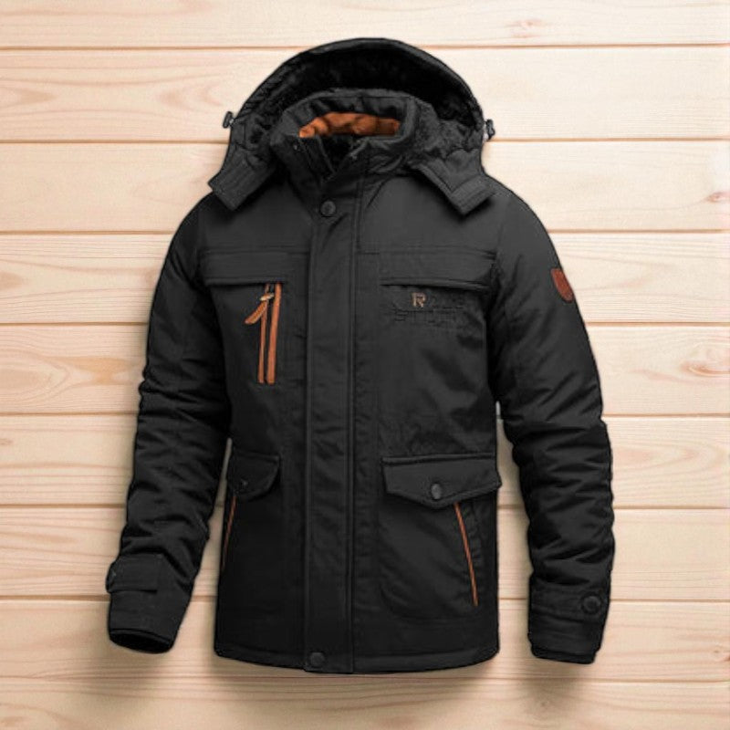 Thomas - Jas met Lange Mouwen Meerdere Zakken en Capuchonontwerp Velani