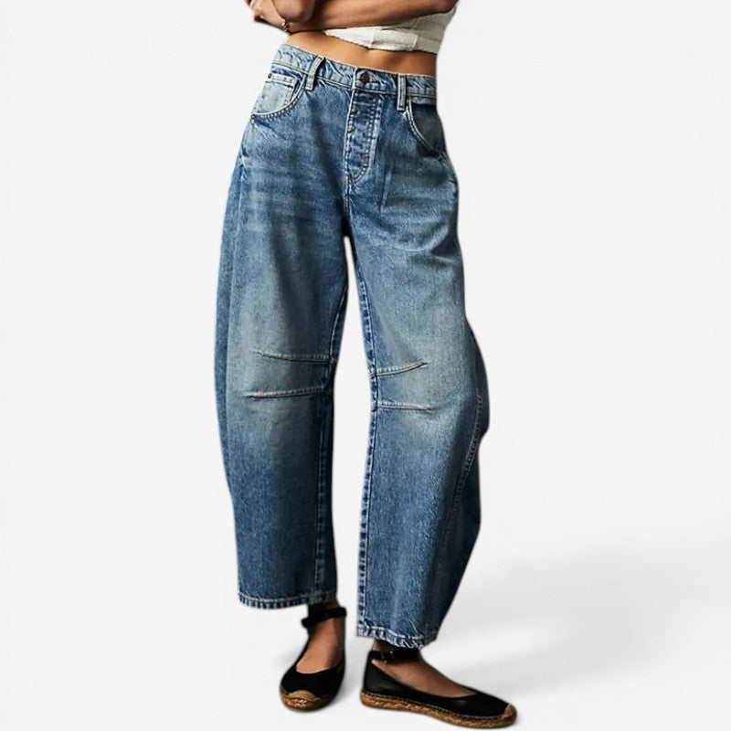Women’s Wide Leg Ankle-Length Denim Pants