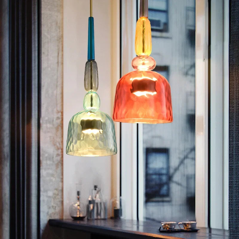 SphereGlow - Colorful Glass Pendant Light With Adjustable Height