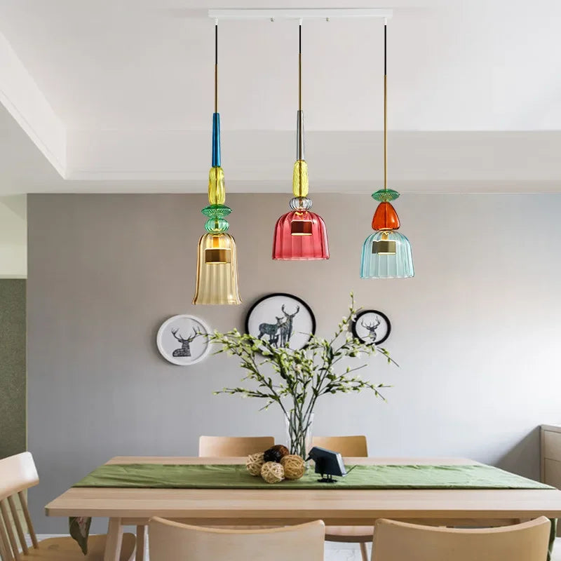 SphereGlow - Colorful Glass Pendant Light With Adjustable Height