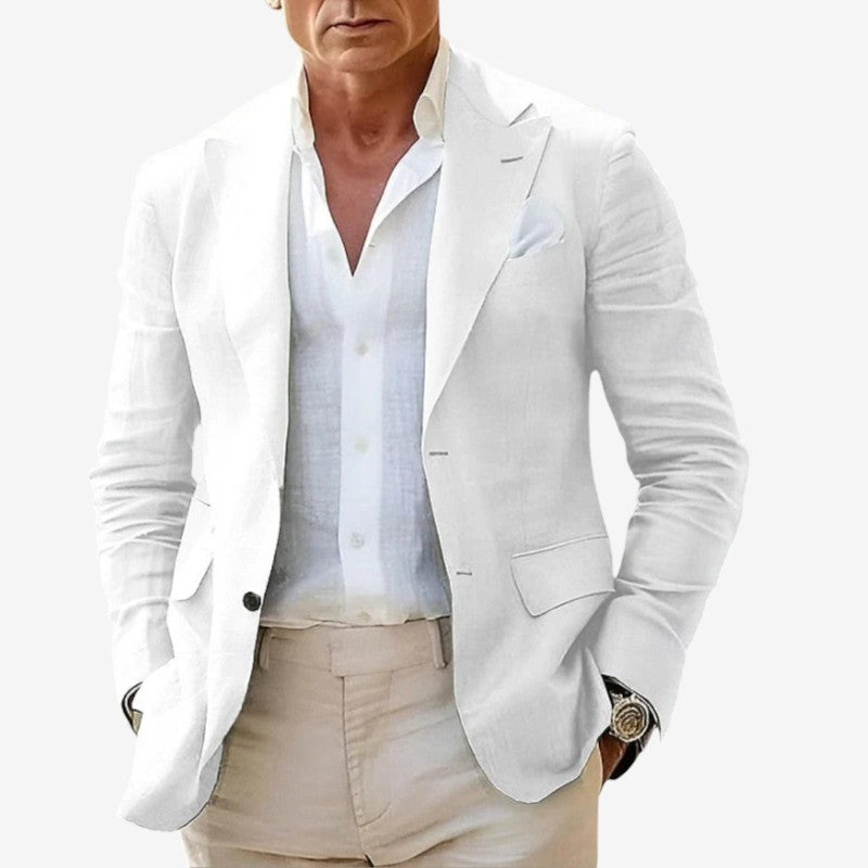Men's Slim Fit Blazer with Button Closure