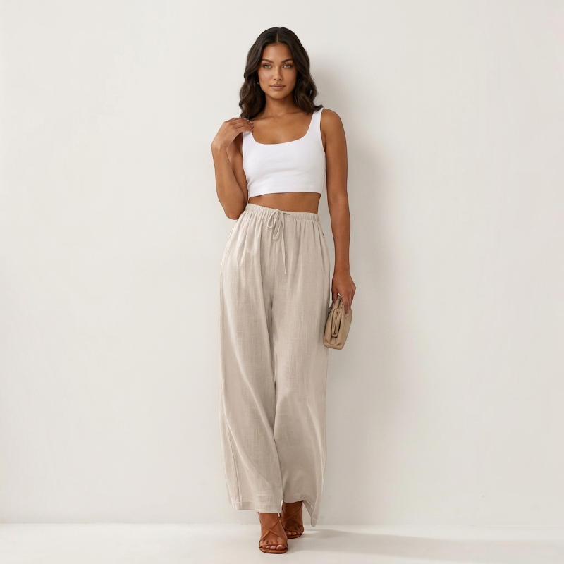 High Waist Wide Leg Palazzo Pants for Women