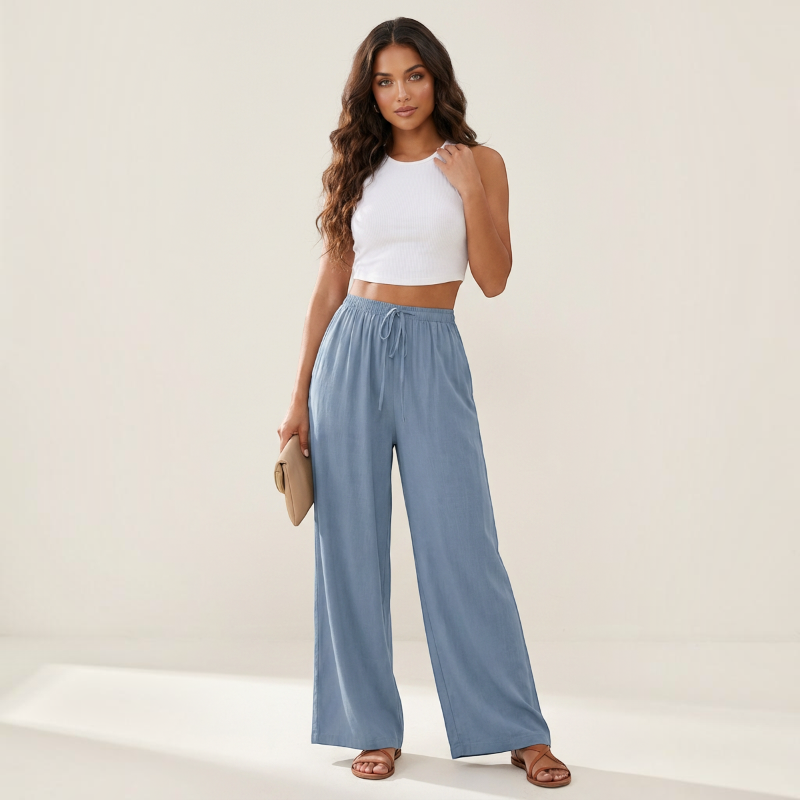 High Waist Wide Leg Palazzo Pants for Women