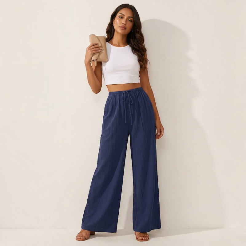 High Waist Wide Leg Palazzo Pants for Women
