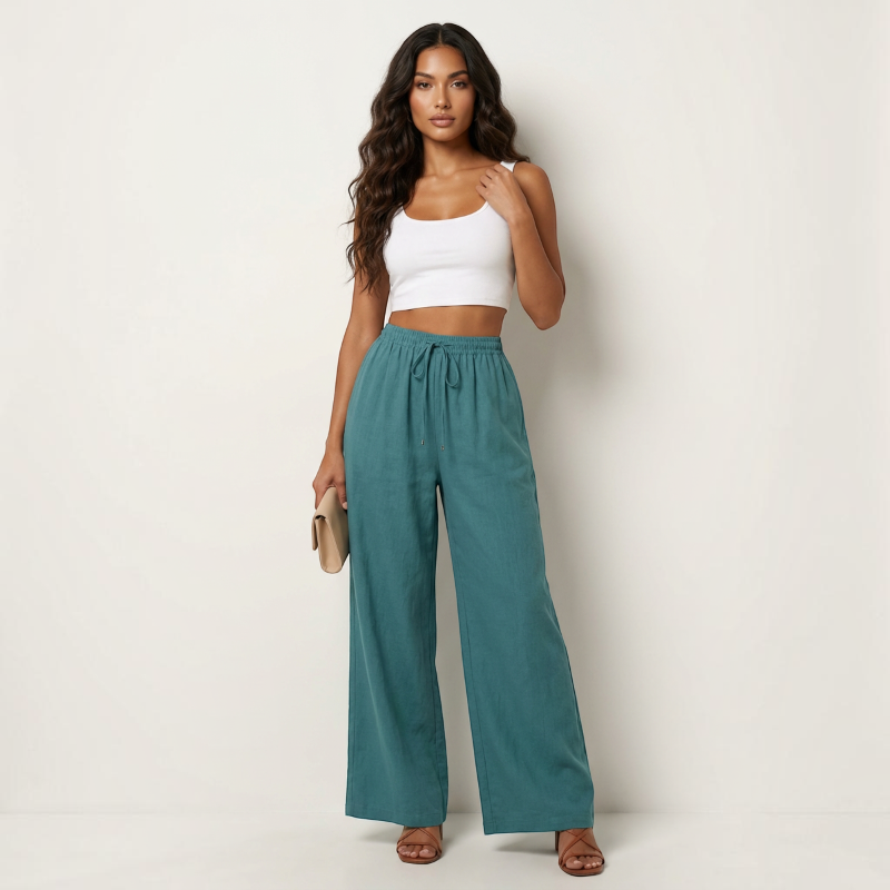 High Waist Wide Leg Palazzo Pants for Women