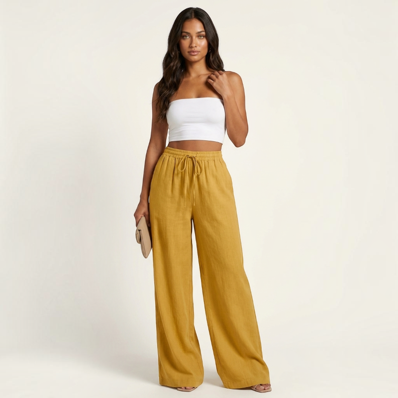 High Waist Wide Leg Palazzo Pants for Women