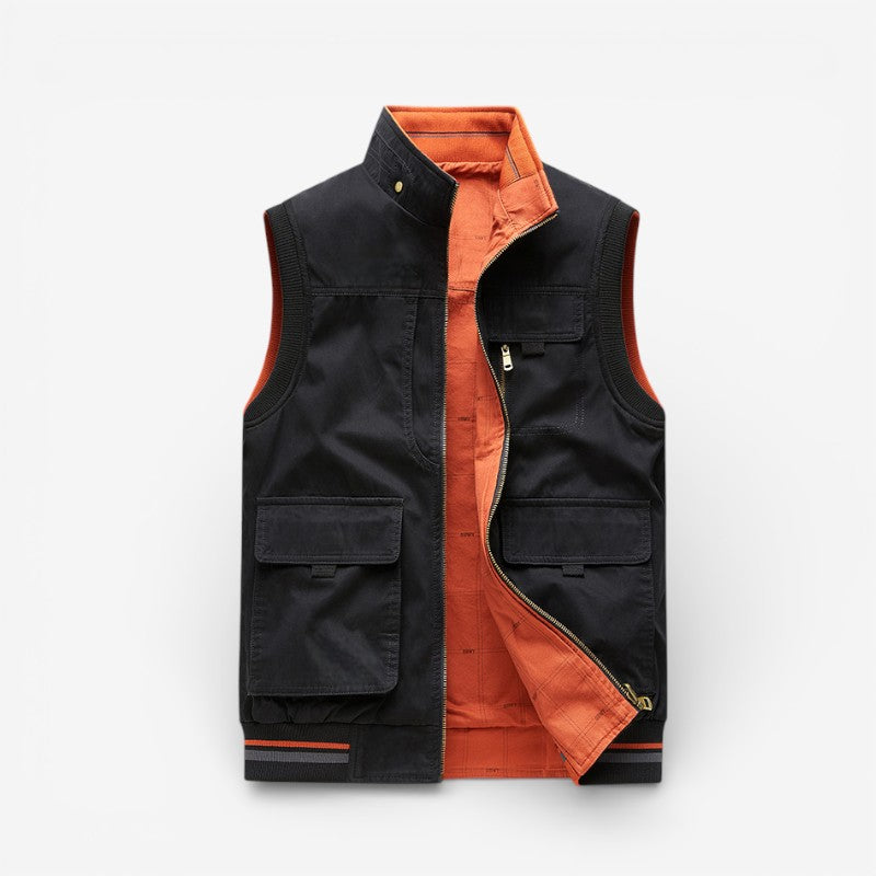 Mason – Standup Collar Vest with Zipper Closure
