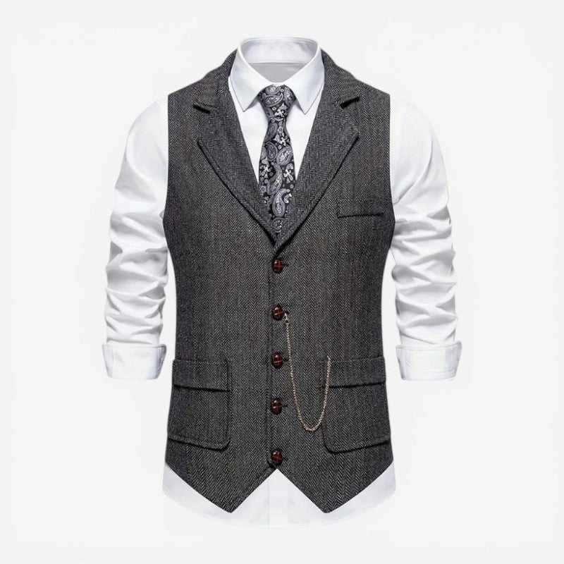 Men's Sleeveless Button Front Vest