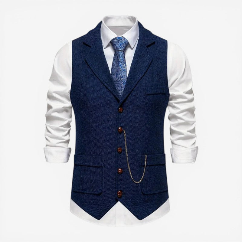 Men's Sleeveless Button Front Vest