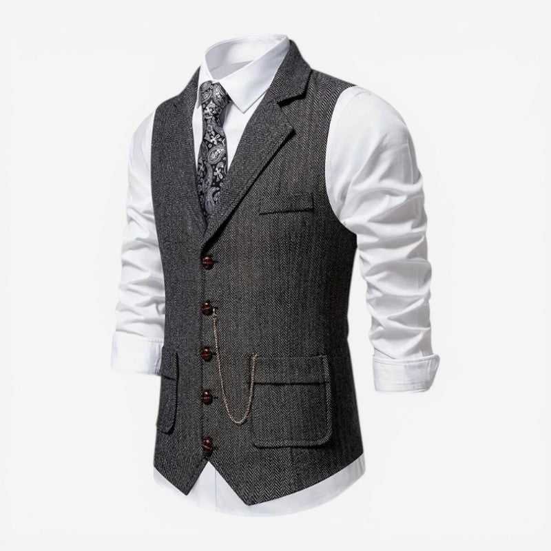 Men's Sleeveless Button Front Vest