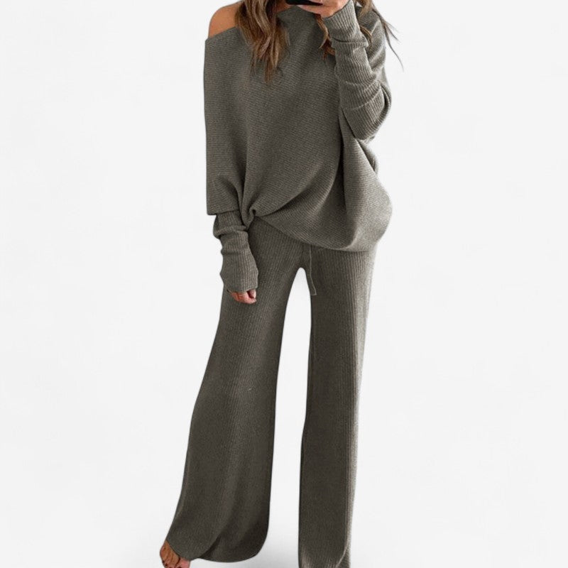 Aria – 2-delig set met high-waist broek en top met lange mouwen Velani