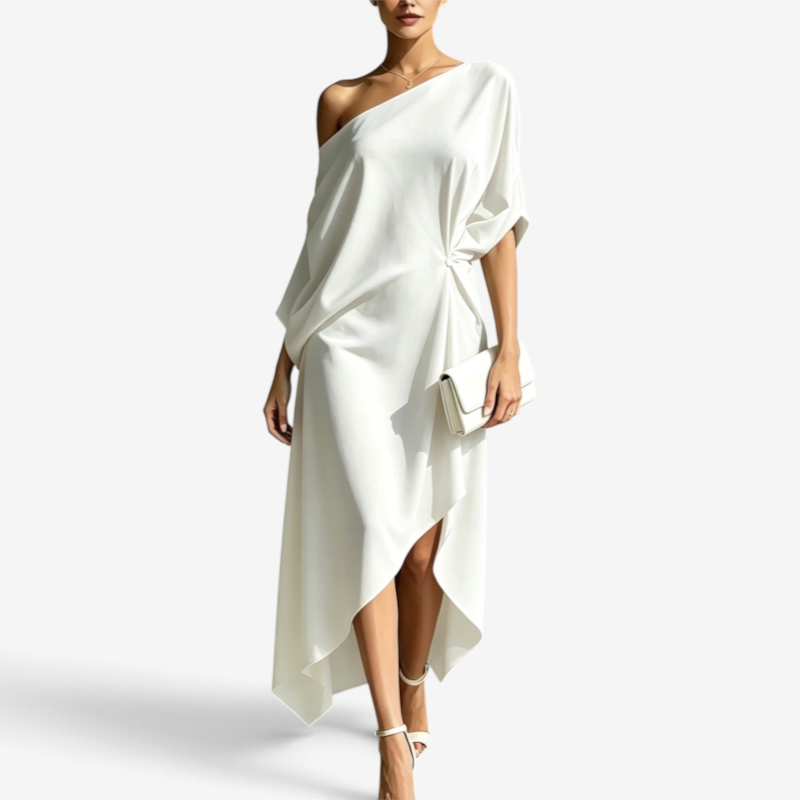 Lunova - Women's Asymmetrical Dress with Fluid Silhouette