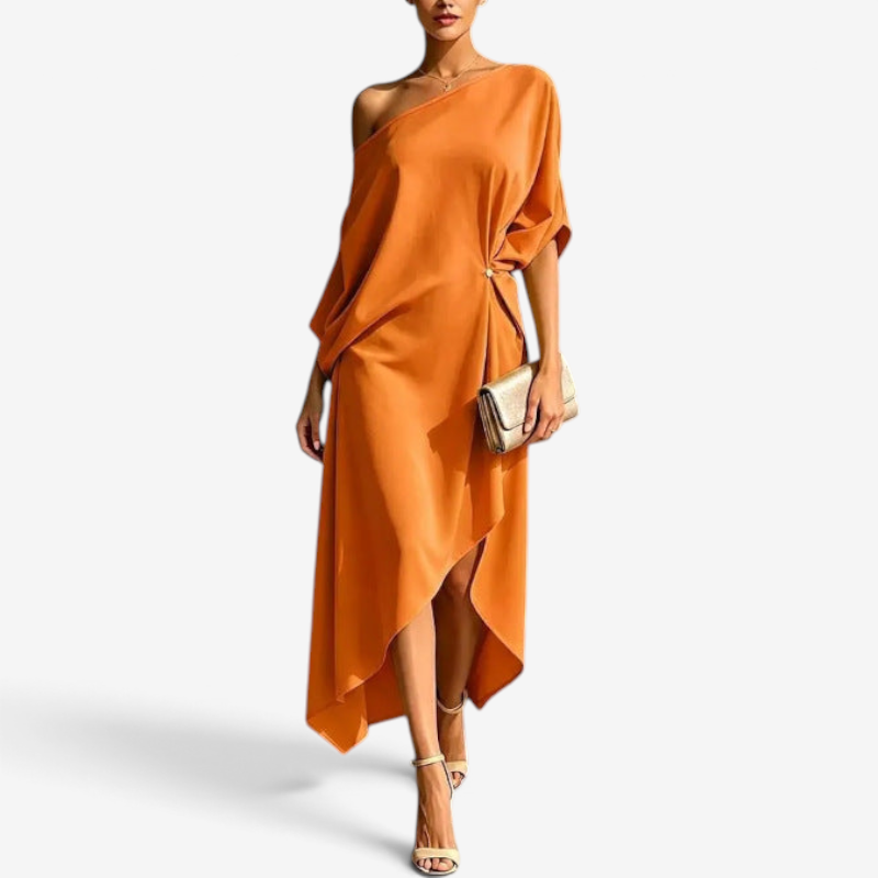 Lunova - Women's Asymmetrical Dress with Fluid Silhouette