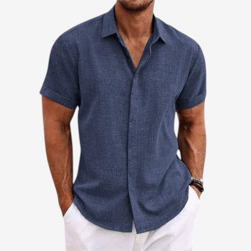 Men's Stylish Slim Fit Short Sleeve Button-Up Shirt