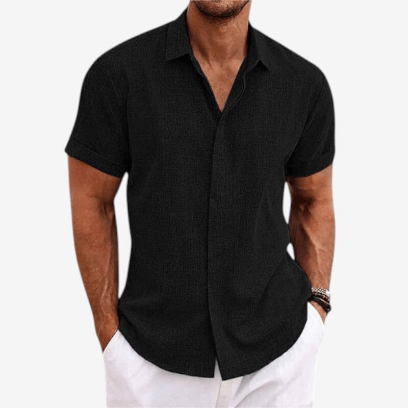 Men's Stylish Slim Fit Short Sleeve Button-Up Shirt