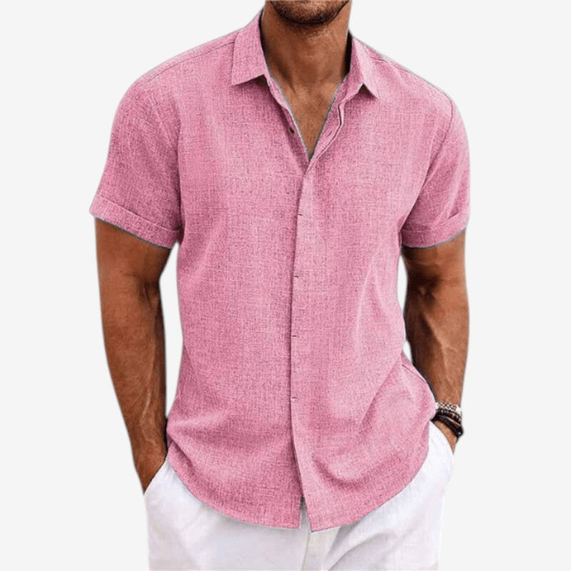 Men's Stylish Slim Fit Short Sleeve Button-Up Shirt
