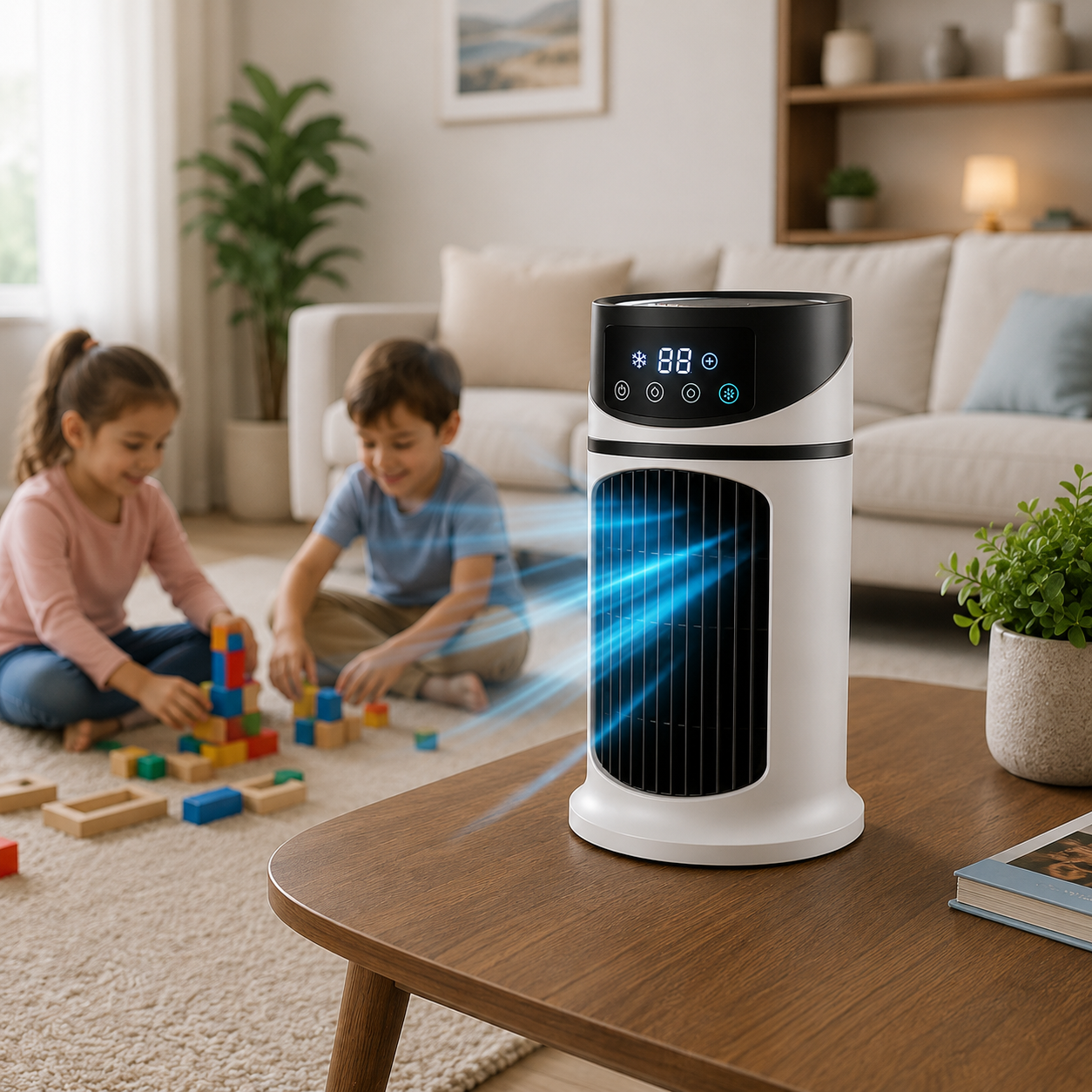 Portable Air Cooler with LED Display