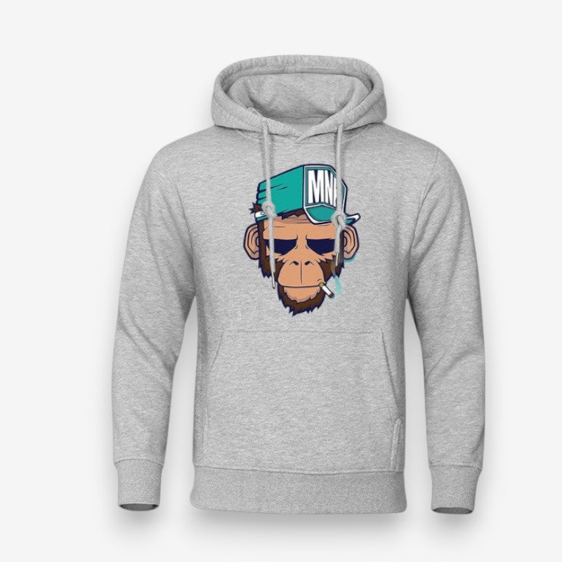 Leo – Long Sleeve Hoodie With Monkey Print And Pockets