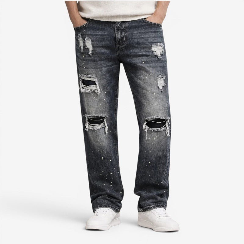 Men's High-Waisted Wide Leg Trousers