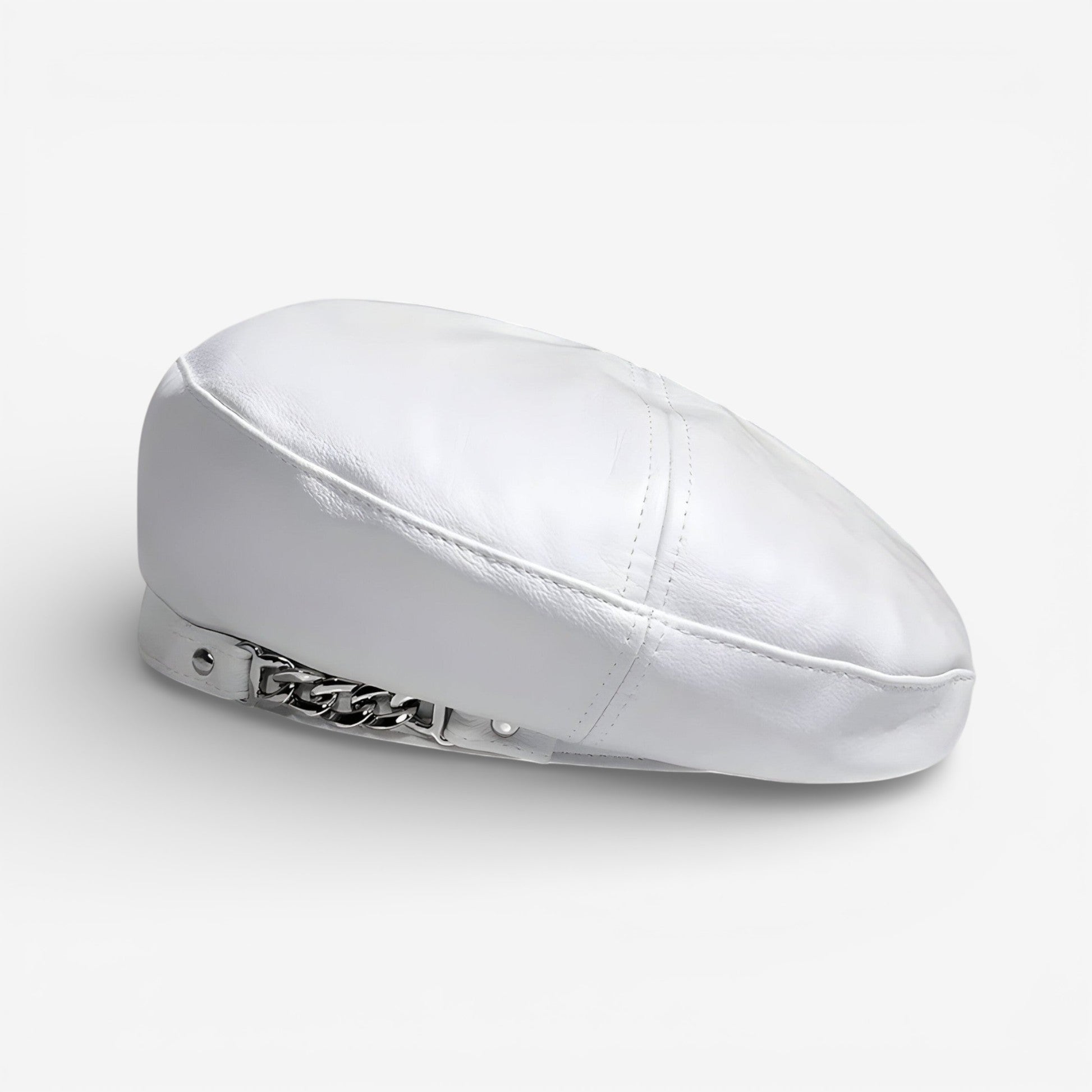 Chloe – Round Cap with Chain Buckle Design