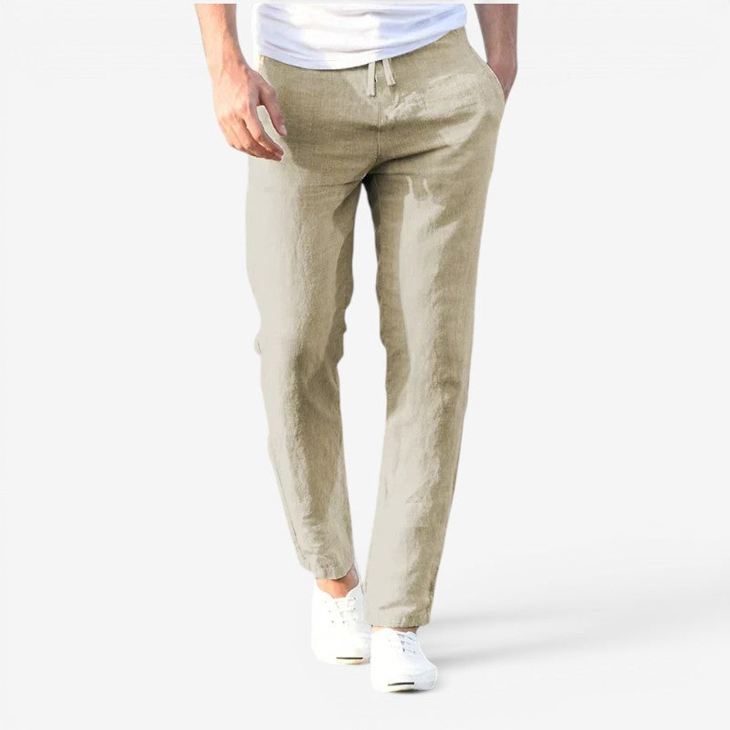 High-Waisted Trousers with Adjustable Drawstring