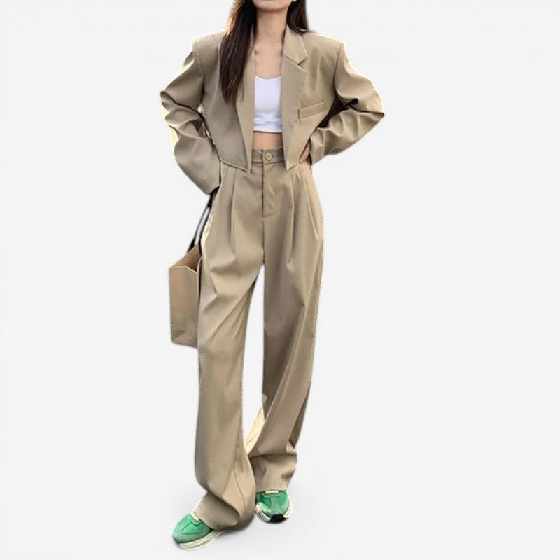 Women’s tailored blazer wide leg pants set