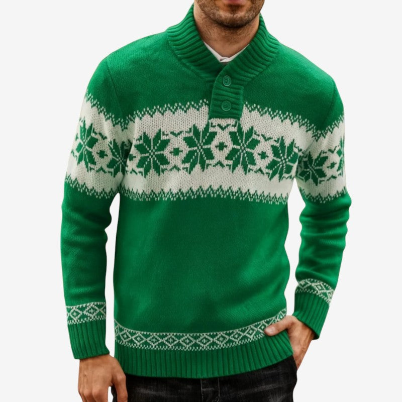 Noah – Long Sleeve Sweater with Button Closure