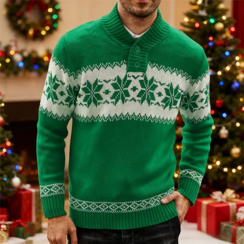 Noah – Long Sleeve Sweater with Button Closure