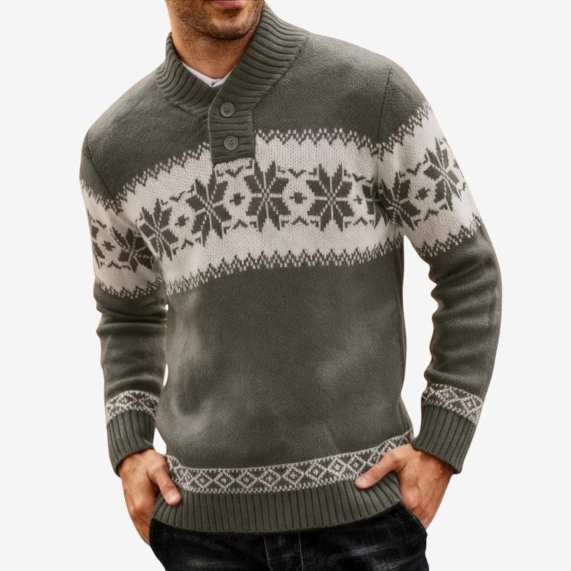 Noah – Long Sleeve Sweater with Button Closure