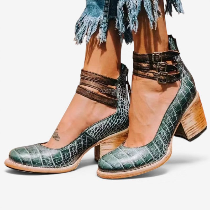 Stylish High-Heeled Sandals with Ankle Strap