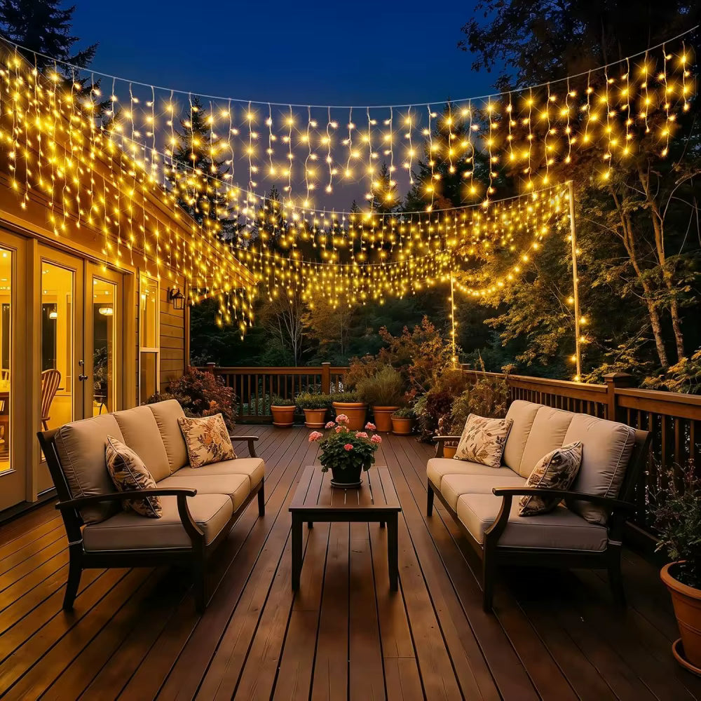 CurtainGlow - Connectable LED Curtain Lights with 8 Lighting Modes