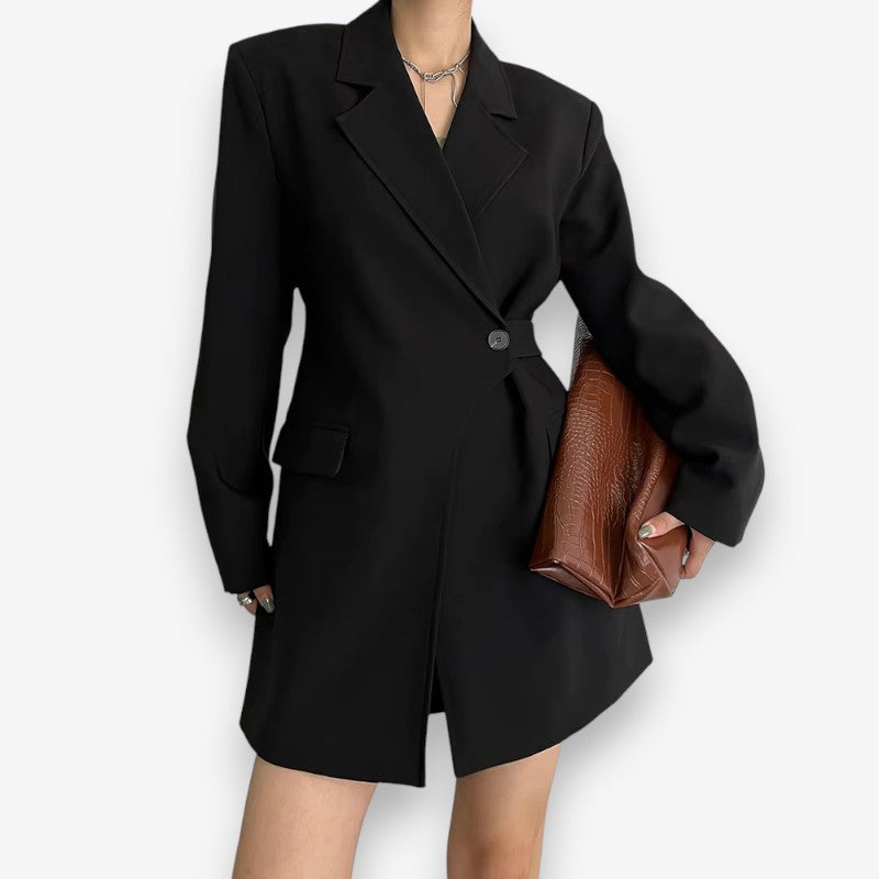 Lily – Long Sleeve Jacket with Down Collar and Button Detail