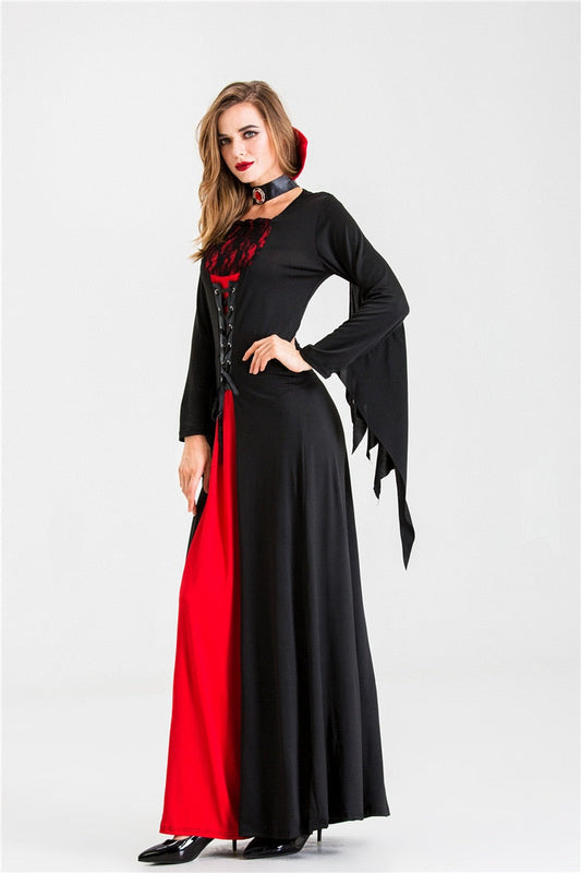 Marry - Gothic Vampire Devil Costume with Lace-Up Detail