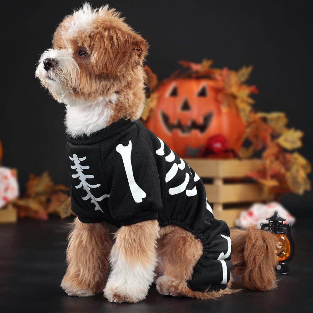 GlowBones - Skeleton Dog Jumpsuit with Glowing Design