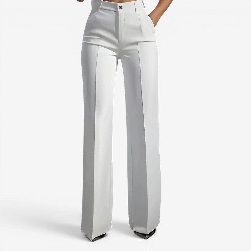 Chic Women's High-Waisted Straight Leg Trousers